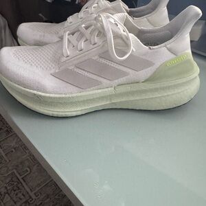 Adidas Women's Ultraboost White and Light Green Shoes